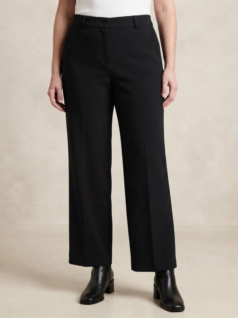 Dana Buchman Black Wide-Leg Classic Trousers